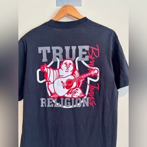 True Religion Men's Black Crew Neck Short Sleeve T-Shirt Size M 100% Cotton NTW